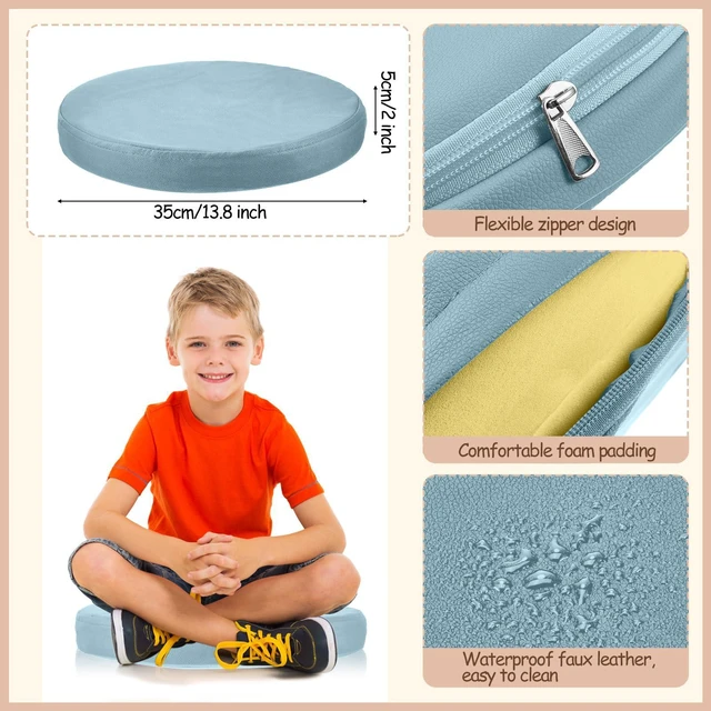 Alt view image 2 of 7 - 4 Pcs Extra Thick Floor Cushion Classroom, Boho Colors, Round Flexible Seating Cushions, Assorted Colored Pillow Floor Cushions, Soft Support for Learning Sitting Home Office School Chair