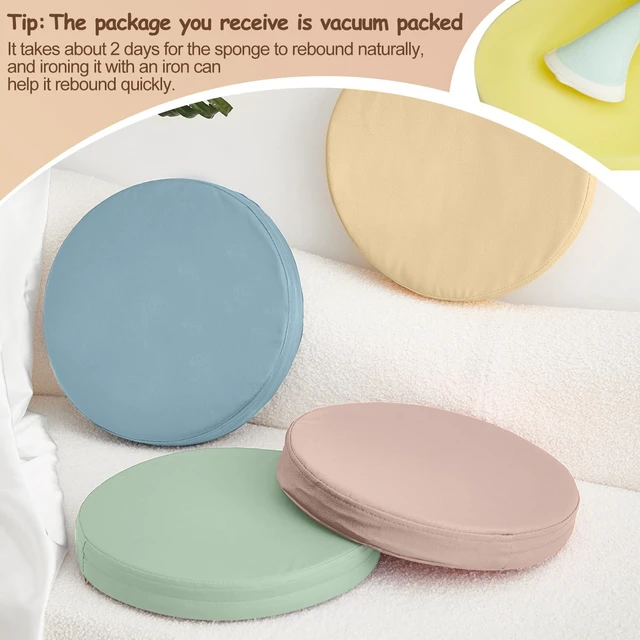 Alt view image 3 of 7 - 4 Pcs Extra Thick Floor Cushion Classroom, Boho Colors, Round Flexible Seating Cushions, Assorted Colored Pillow Floor Cushions, Soft Support for Learning Sitting Home Office School Chair
