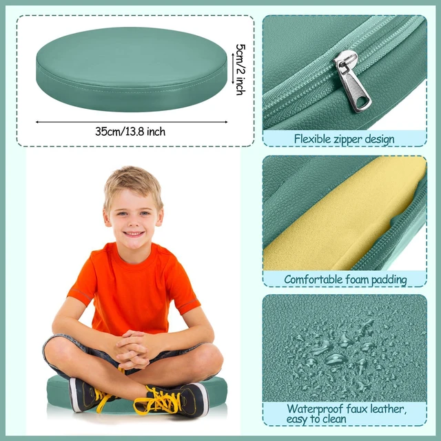 Alt view image 2 of 6 - 5 Pcs Extra Thick Floor Cushion Classroom, Morandi Colors, Round Flexible Seating Cushions, Assorted Colored Pillow Floor Cushions, Soft Support for Learning Sitting Home Office School Chair