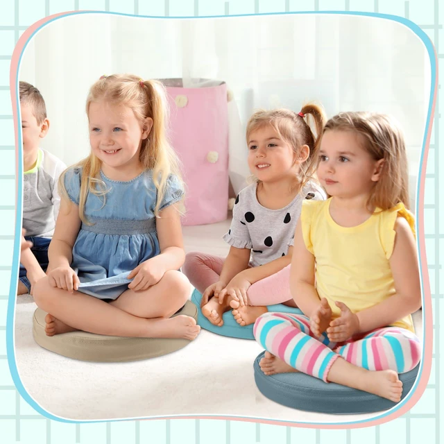 Alt view image 4 of 6 - 5 Pcs Extra Thick Floor Cushion Classroom, Morandi Colors, Round Flexible Seating Cushions, Assorted Colored Pillow Floor Cushions, Soft Support for Learning Sitting Home Office School Chair