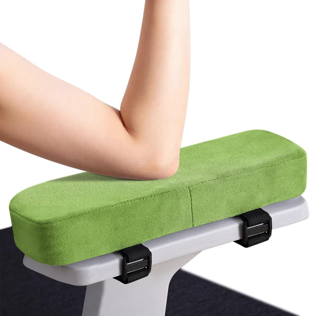 Main image of Memory Foam Office Chair Armrest Pads, Non-Slip Armrest Cushion Ergonomic Arm Rest Pads with Adjustable Buckles and Straps, Elbow Relief for Desk, Gaming & Wheelchair, Green, Set of 2