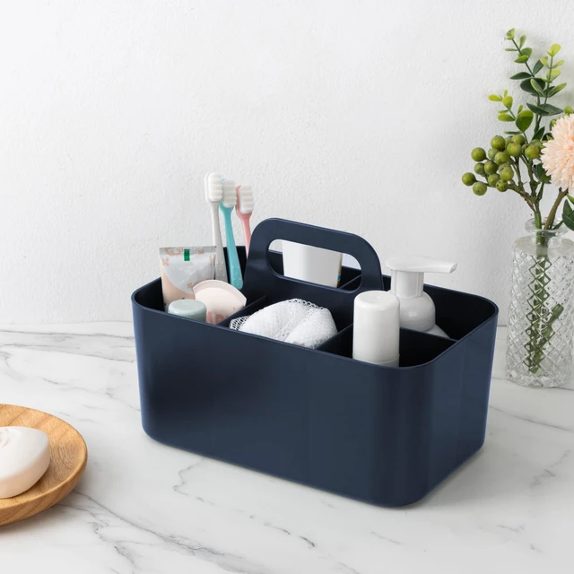 Alt view image 7 of 7 - Multipurpose Caddy Organizer, Plastic Caddy with Handle, Stackable Desk Organizer for Stationery, Marker and Pencil, Office Supplies Organizer, Dorm Caddy