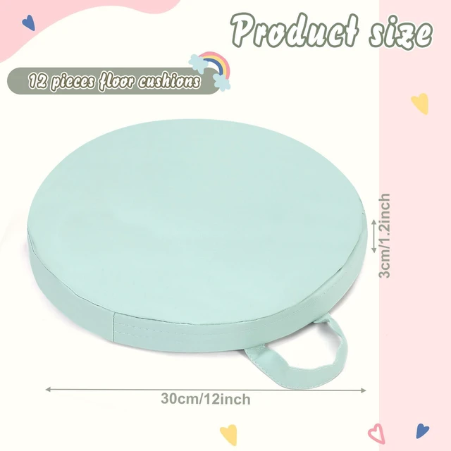 Alt view image 2 of 7 - 12 Pcs Classroom Floor Cushions for Kids,Vivid Color,Round Flexible Classroom Seating for Kindergarten Daycare Nursery, Floor Cushion with Handle, Floor Cushions for Sitting Reading