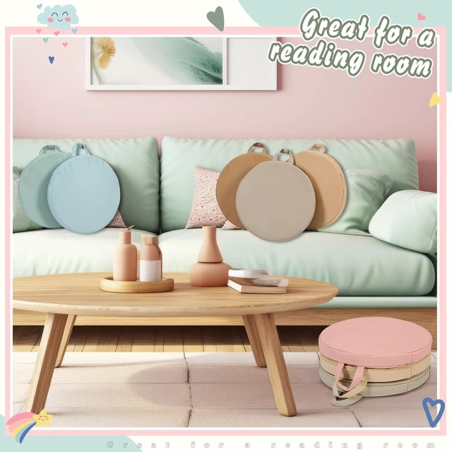 Alt view image 7 of 7 - 12 Pcs Classroom Floor Cushions for Kids,Vivid Color,Round Flexible Classroom Seating for Kindergarten Daycare Nursery, Floor Cushion with Handle, Floor Cushions for Sitting Reading
