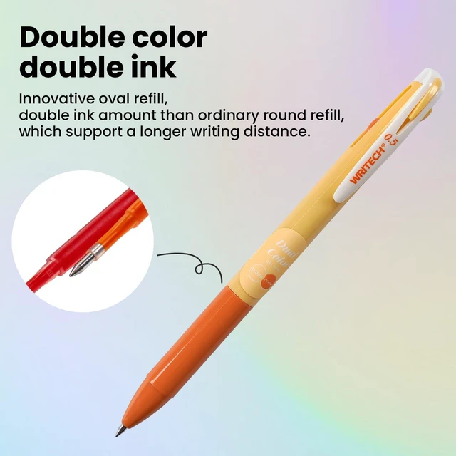 Alt view image 3 of 7 - Retractable Gel Ink Pens: Multi Colored 2 in 1 Colorful Click Pens Assorted Color 8ct Extra Fine Point Tip 0.5mm Journaling Smooth Writing Note Taking Coloring No Bleed & Smear & Smudge
