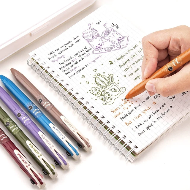 Alt view image 5 of 7 - Retractable Gel Ink Pens: Multi Colored 2 in 1 Colorful Click Pens Assorted Color 8ct Extra Fine Point Tip 0.5mm Journaling Smooth Writing Note Taking Coloring No Bleed & Smear & Smudge