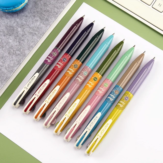 Alt view image 7 of 7 - Retractable Gel Ink Pens: Multi Colored 2 in 1 Colorful Click Pen Assorted Color 8ct Extra Fine Point Tip 0.5mm Journaling Smooth Writing Note Taking Coloring No Bleed & Smear Smudge