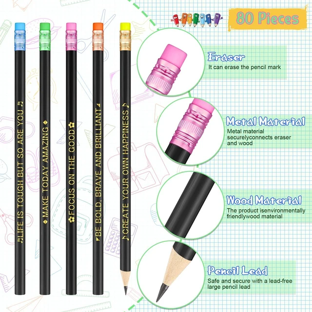 Alt view image 3 of 7 - 200pcs Color Changing Pencils for Back to School, Inspirational with Eraser Encourage Saying, Thermochromic Design, Fun for Kids Students Classroom, Birthday Party Favors Teacher Rewards