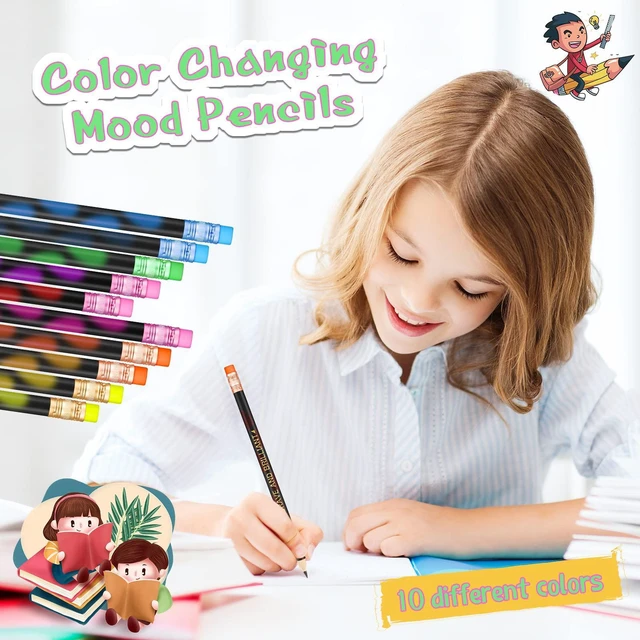 Alt view image 4 of 7 - 200pcs Color Changing Pencils for Back to School, Inspirational with Eraser Encourage Saying, Thermochromic Design, Fun for Kids Students Classroom, Birthday Party Favors Teacher Rewards