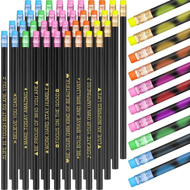 Main image of 200pcs Color Changing Pencils for Back to School, Inspirational with Eraser Encourage Saying, Thermochromic Design, Fun for Kids Students Classroom, Birthday Party Favors Teacher Rewards