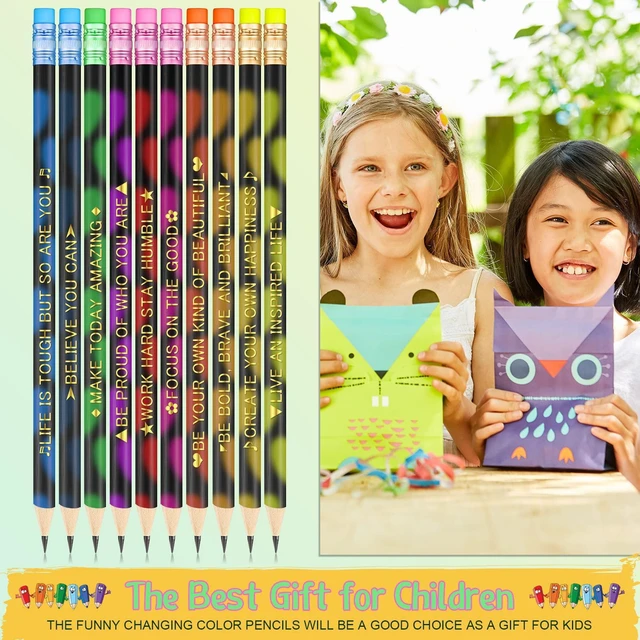 Alt view image 6 of 7 - 200pcs Color Changing Pencils for Back to School, Inspirational with Eraser Encourage Saying, Thermochromic Design, Fun for Kids Students Classroom, Birthday Party Favors Teacher Rewards
