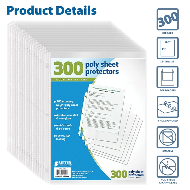 Alt view image 3 of 5 - Sheet Protectors, 300 Count