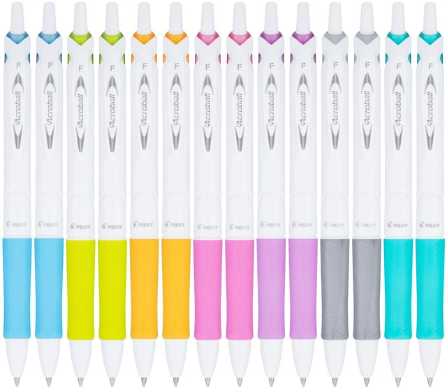 Main image of Acroball PureWhite Ball Point Pens with Assorted, Black Ink, 14-Pack