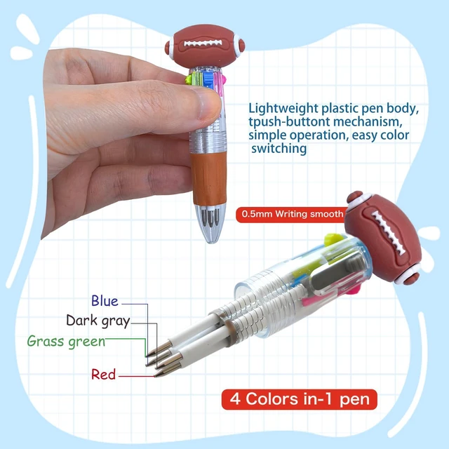 Alt view image 3 of 7 - 100 PCS Multicolor Pen Set 50 Cute Pens Bulk with 50 Pen Bags, Fun Pens for Party Favors, Christmas, Birthday, Kawaii Stationery for Student Prizes, Gifts Bulk for Friends (Soccer)