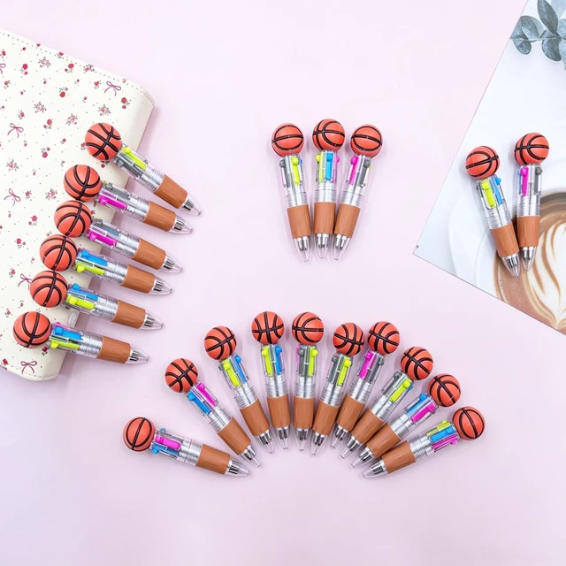 Alt view image 4 of 7 - 100 PCS Multicolor Pen Set 50 Cute Pens Bulk with 50 Pen Bags, Fun Pens for Party Favors, Christmas, Birthday, Kawaii Stationery for Student Prizes, Gifts Bulk for Friends (Basketball-1)