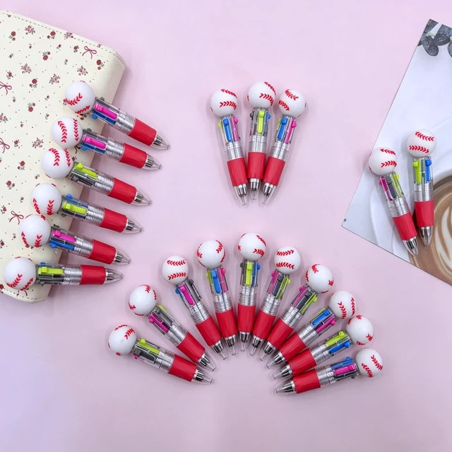 Alt view image 4 of 7 - 100 PCS Multicolor Pen Set 50 Cute Pens Bulk with 50 Pen Bags, Fun Pens for Party Favors, Christmas, Birthday, Kawaii Stationery for Student Prizes, Gifts Bulk for Friends (Baseball)