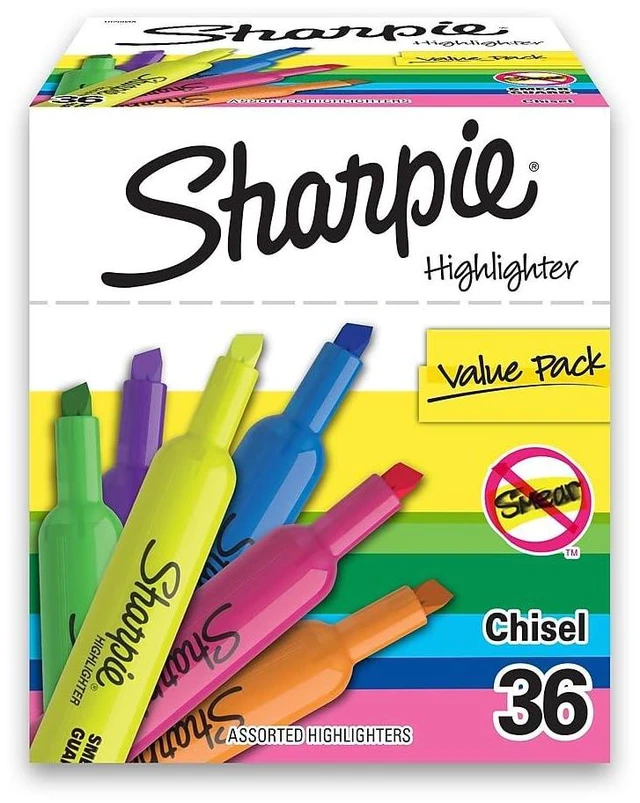 Main image of Tank Highlighters, Fluorescent And Pastel Highlighters, Chisel Tip, Highlighter Markers Set, Assorted Colors, Value Pack, 36 Count - School, Office, Teacher Supplies