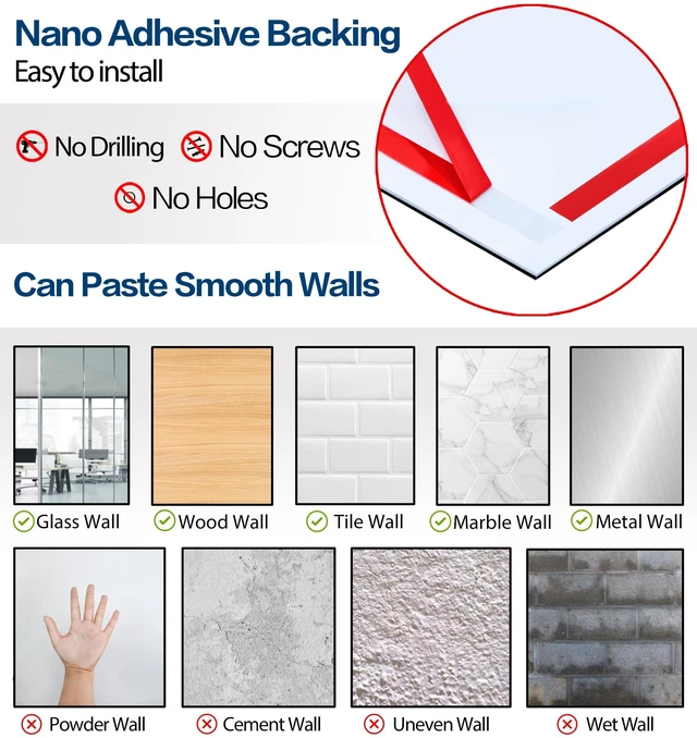 Alt view image 6 of 7 - Acrylic Sign Holder 8.5 x 11 Wall Mount, Magnetic Sign Holder, Black Magnetic Display Frame, Self-Adhesive Nano Tape, Clear Acrylic Sign Holder, Wall Mount for Glass Doors, 20 Pack