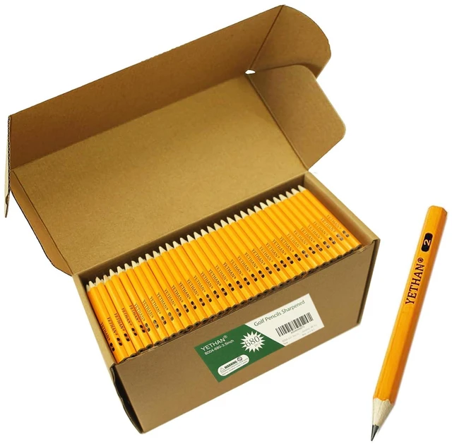 Main image of Golf Pencils, 680 Pcs, 3.5" Pre-sharpened, Mini Half Pencils, #2 HB Hexagon Back to school