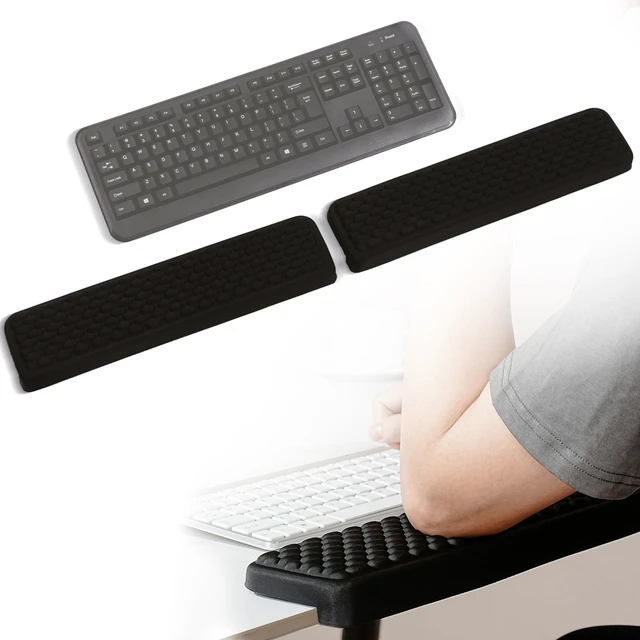 Main image of L-Shaped Desk Elbow Pad for Desk, Memory Foam Elbow Support Padding with Non-Slip, Ergonomic Desk Edge Cushion, Wrist Comfort Support for Office Home 2 Pcs (Ellipse Black)