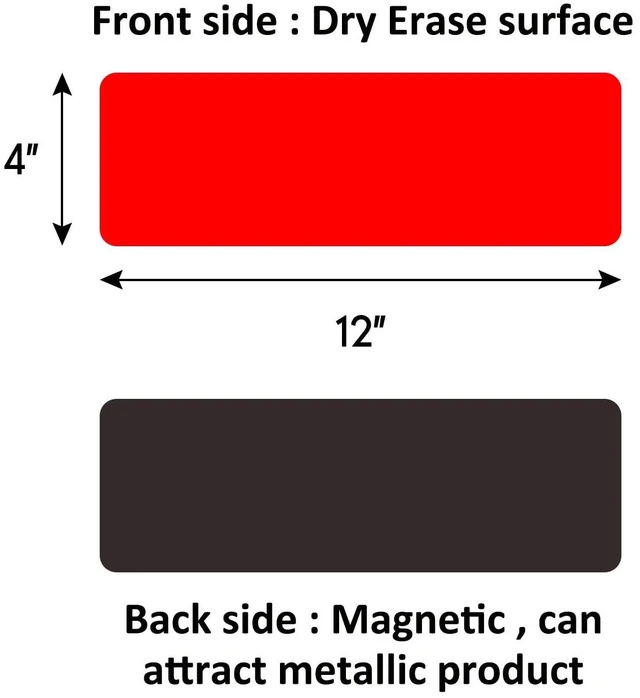 Alt view image 4 of 7 - Dry Erase Magnetic Labels Large 12"x 4", Big Magnetic Labels for Whiteboards School Classroom Office Home,Pack of 10