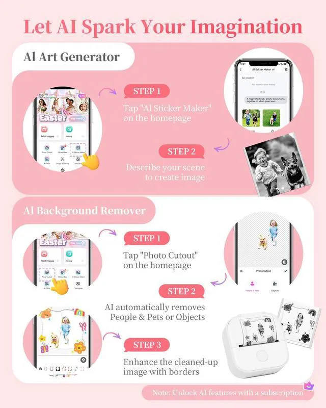 Alt view image 7 of 7 - Sticker Printer, T02 Portable Mini Printer Gifts for Teen Girls Sticker Maker Machine Mini Thermal Printer, Bluetooth Label Printer Photo Printer Sticker Box for Study Note, Journaling, DIY