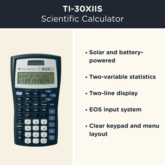 Alt view image 2 of 7 - TI 30 XIIS Technical Scientific Calculator + WYNGS Protective Case Black