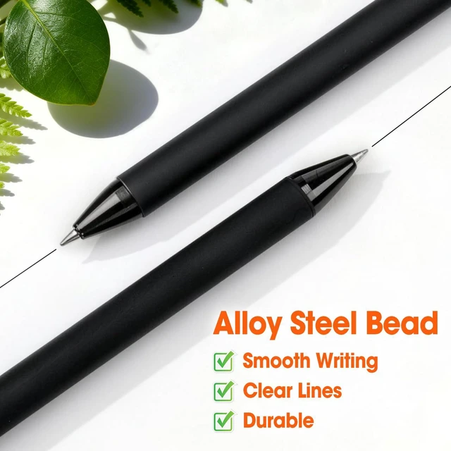 Alt view image 3 of 6 - 100 Pack Ballpoint Pens Bulk, Retractable Black Pens Ballpoint Medium Point 1mm with Super Soft Grip for Smooth Writing, No Bleed Ink Pens Clear Lines, School & Office Supplies, Best Gifts for Teacher
