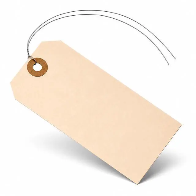 Main image of Durable Shipping Tags with Wire Ties 200 Tags # 5, 4 3/4" x 2 3/8" Manila Paper Tags with Wire and Reinforced Eyelet