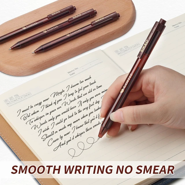 Alt view image 5 of 7 - Black Pens Bulk, 60 Pack Retractable Ballpoint Pens COFFEE Black Ink 1.0mm Smooth Writing No-Smear, Click Pens for Office, School, Café Use or Severs