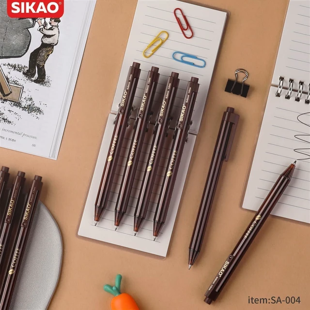 Alt view image 7 of 7 - Black Pens Bulk, 60 Pack Retractable Ballpoint Pens COFFEE Black Ink 1.0mm Smooth Writing No-Smear, Click Pens for Office, School, Café Use or Severs