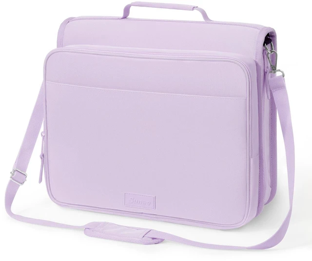Main image of Zipper Binder 3 Ring 2-Inch in Lavender Purple Features a Shoulder Strap, 13 Inch Laptop Pocket, with Multiple Storage Pockets. Ideal Organizer for Middle School Students
