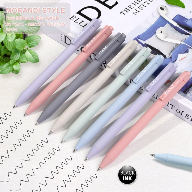 Alt view image 2 of 7 - Pens Bulk, 60 Pack Ballpoint Pens Black Ink 1.0mm (Morandi) Smooth Writing Clear Lines No Smear, Retractable Pens with Calm Soothing Colors for Everyday, School & Office Use Gifts