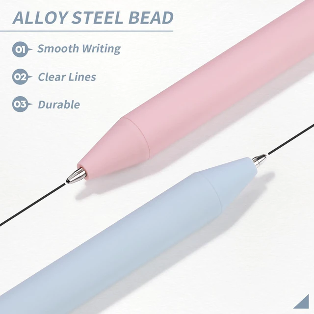 Alt view image 3 of 7 - Pens Bulk, 60 Pack Ballpoint Pens Black Ink 1.0mm (Morandi) Smooth Writing Clear Lines No Smear, Retractable Pens with Calm Soothing Colors for Everyday, School & Office Use Gifts