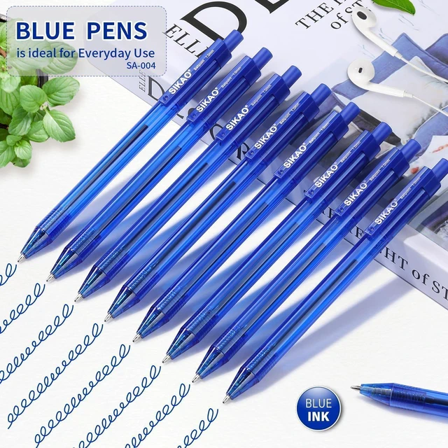 Alt view image 2 of 7 - Blue Pens Bulk, 60 Pack Retractable Ballpoint Pens Blue Ink 1.0mm Smooth Writing Clear Lines No-Smear, Click Pens for Teachers, Students, School & Office Supplies Legal & Medical Use