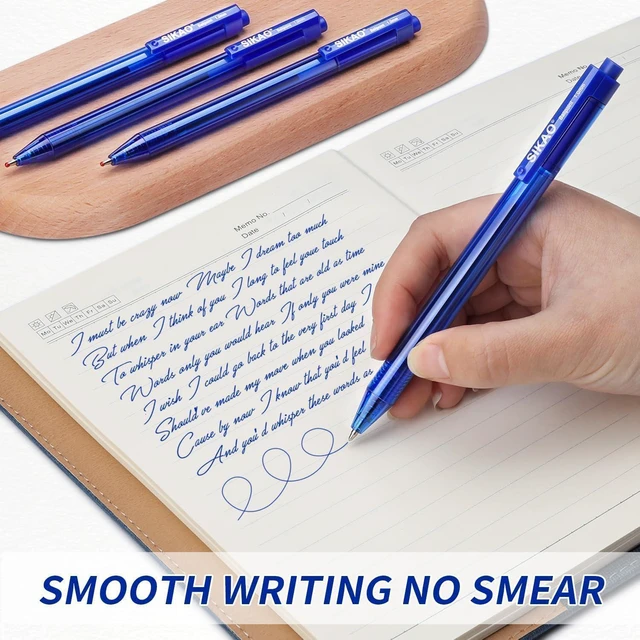 Alt view image 5 of 7 - Blue Pens Bulk, 60 Pack Retractable Ballpoint Pens Blue Ink 1.0mm Smooth Writing Clear Lines No-Smear, Click Pens for Teachers, Students, School & Office Supplies Legal & Medical Use