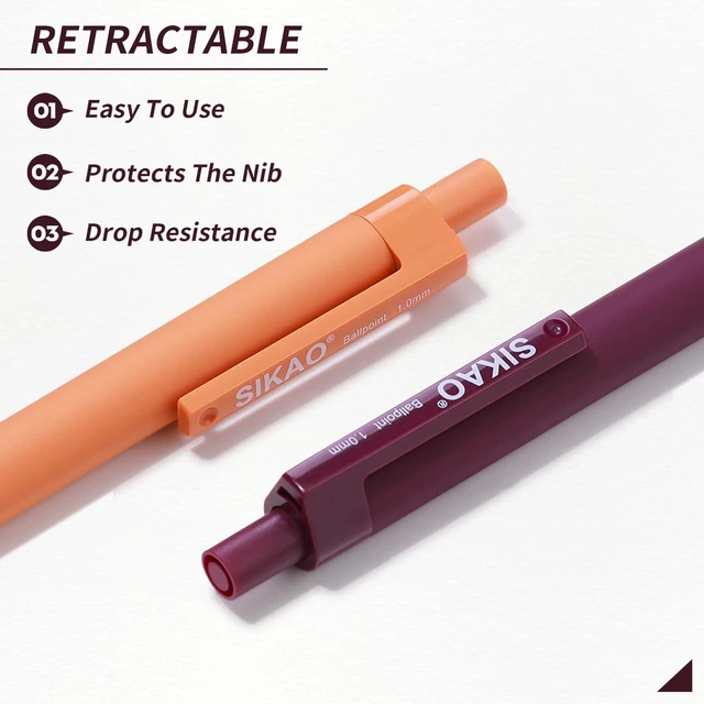 Alt view image 4 of 7 - Pens Bulk, 60 Pack Retractable Ballpoint Pens Black Ink (Vintage) 1.0mm Smooth Writing Clear Lines No-Smear, 8 Calm Vintage Styles Click Pens for Teachers, Students, School & Office Supplies