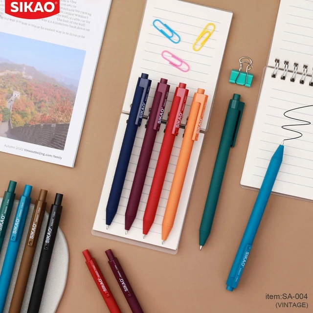 Alt view image 7 of 7 - Pens Bulk, 60 Pack Retractable Ballpoint Pens Black Ink (Vintage) 1.0mm Smooth Writing Clear Lines No-Smear, 8 Calm Vintage Styles Click Pens for Teachers, Students, School & Office Supplies