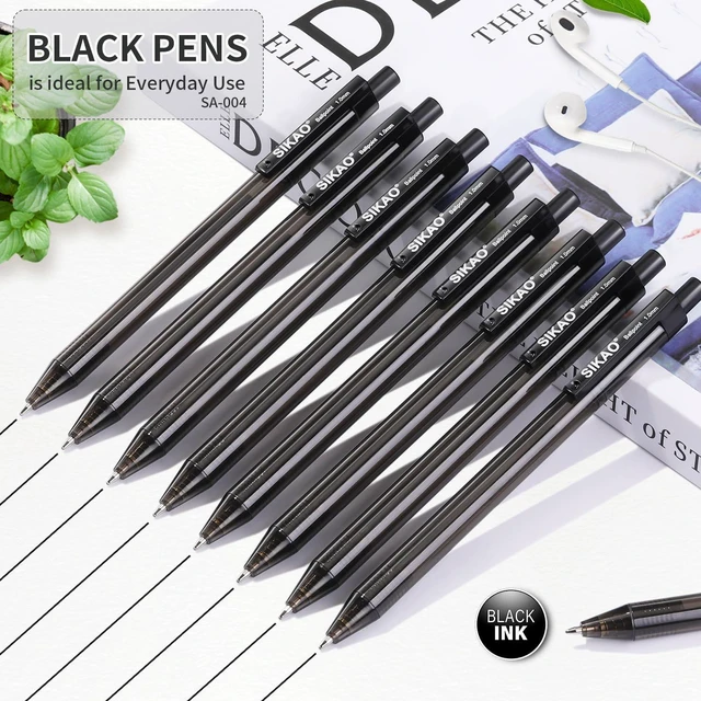 Alt view image 2 of 7 - Black Pens Bulk, 60 Pack Retractable Ballpoint Pens Black Ink Smooth Writing 1.0mm Clear Lines No-Smear, Click Pens for Teachers, Students, Servers, School & Office Supplies