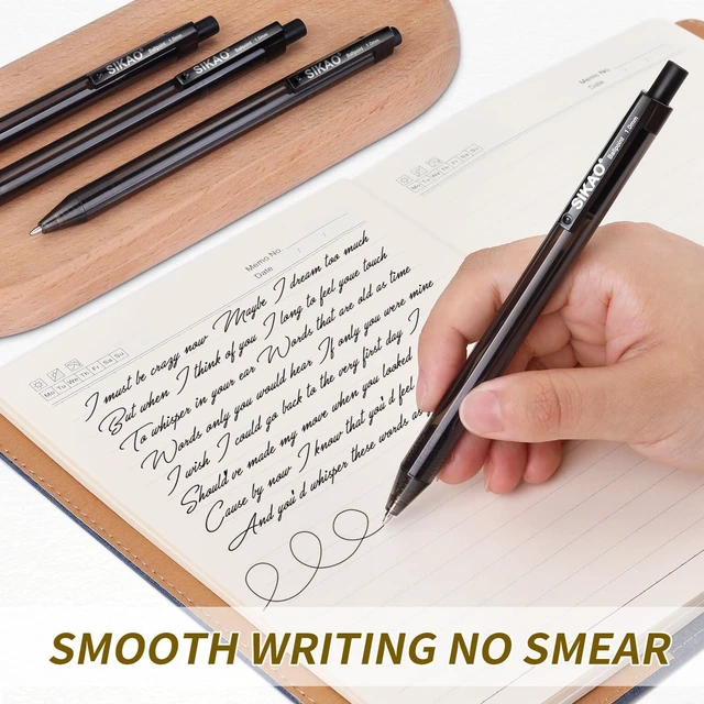 Alt view image 5 of 7 - Black Pens Bulk, 60 Pack Retractable Ballpoint Pens Black Ink Smooth Writing 1.0mm Clear Lines No-Smear, Click Pens for Teachers, Students, Servers, School & Office Supplies