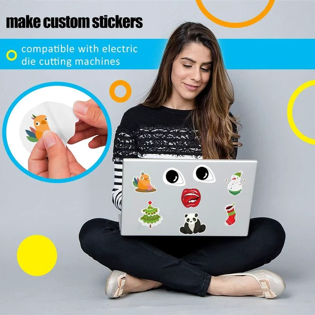 Alt view image 6 of 7 - Printable Vinyl Sticker Paper for Inkjet Printer - Glossy White - 21 Waterproof Decal Paper Self-Adhesive Sheets 8.5"x11"- Dries Quickly and Holds Ink Beautifully (Pack of 2)