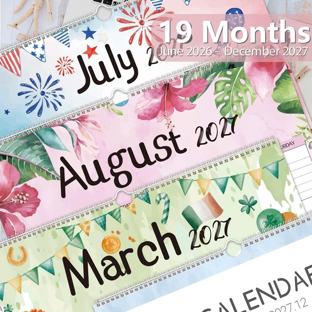 Alt view image 5 of 7 - 2026 Large Wall Calendar,20"x 30" Vertical Jumbo Hanging Wall Planner,19 Monthly Calendar from Jun. 2026 to Dec. 2027 with Lines,Spiral Binding and Notes for Easy Organizing