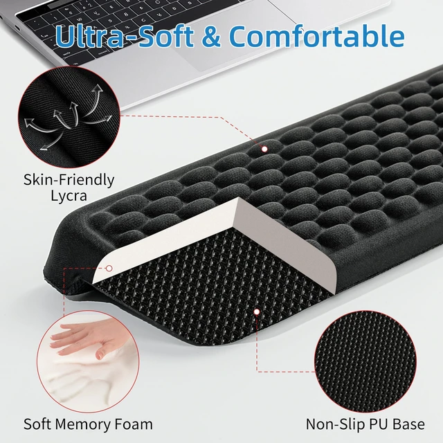 Alt view image 3 of 6 - L-Shaped Desk Elbow Pad for Desk, Memory Foam Elbow Support Padding with Non-Slip, Ergonomic Desk Edge Cushion, Wrist Comfort Support for Office Home 2 Pcs (Ellipse Black)