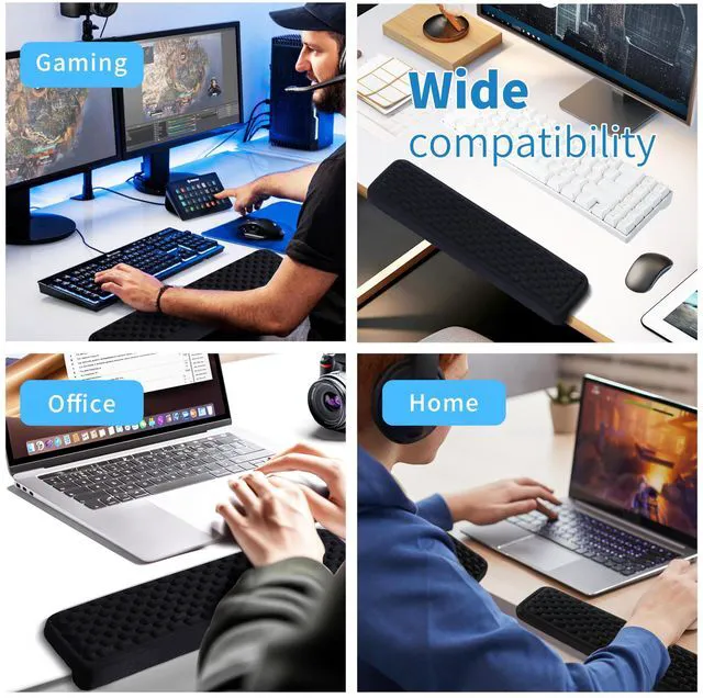 Alt view image 6 of 6 - L-Shaped Desk Elbow Pad for Desk, Memory Foam Elbow Support Padding with Non-Slip, Ergonomic Desk Edge Cushion, Wrist Comfort Support for Office Home 2 Pcs (Ellipse Black)