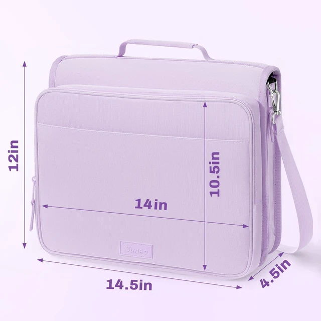 Alt view image 3 of 7 - Zipper Binder 3 Ring 2-Inch in Lavender Purple Features a Shoulder Strap, 13 Inch Laptop Pocket, with Multiple Storage Pockets. Ideal Organizer for Middle School Students
