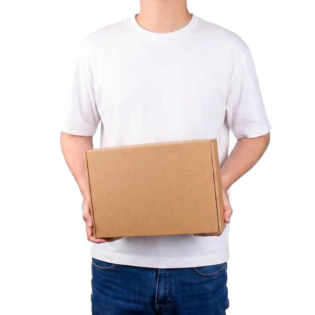 Alt view image 4 of 7 - 12x8x2 inch Cardboard Shipping Box, Set of 30 Mailer Boxes, Brown 30 Smiley Stickers, Single Corrugated, DIY Cardboard, Easy Fold, Shape Well, Self locking, Book, Shirt, Clothes, Gift Wrap