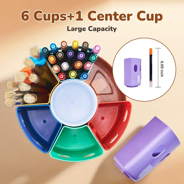 Alt view image 3 of 7 - Rotating Art Supply Organizer, Lazy Susan Caddy, Small Rotating organizer keeps markers, crayons and craft supplies visible and easy to reach on classroom or home desks