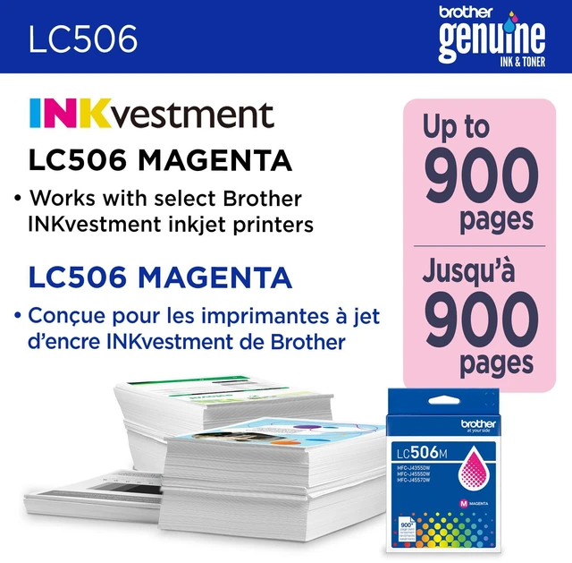 Alt view image 2 of 7 - Genuine LC506M Standard Yield Magenta Ink Cartridge (for use INKvestment 4355, 4555, and 4557 Printers)