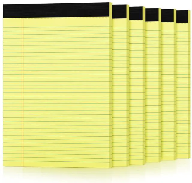 Main image of 6 Pack Yellow Legal Pads 8.5 x 11, College Ruled Lined Writing Note Pads Narrow Ruled Yellow Paper Pads 8.5x11 Legal Pad 8.5x11 Pads of Paper 30 Sheets Writing Pad Legal Notepads