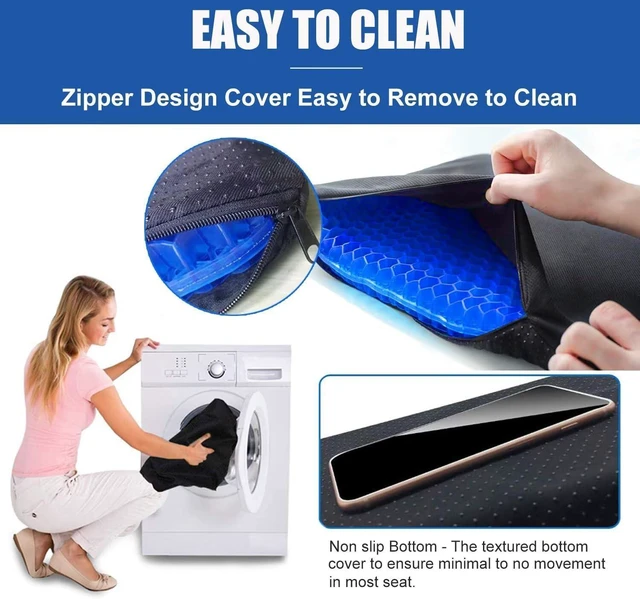 Alt view image 7 of 7 - 20" Gel Seat Cushion for Long Sitting(Jumbo&Thick) Office Chair Cushion Wheelchair Cushions for Pressure Sores Non-Slip Desk Chair Car Seat Cushion Driving Sciatica & Back Pain Relief